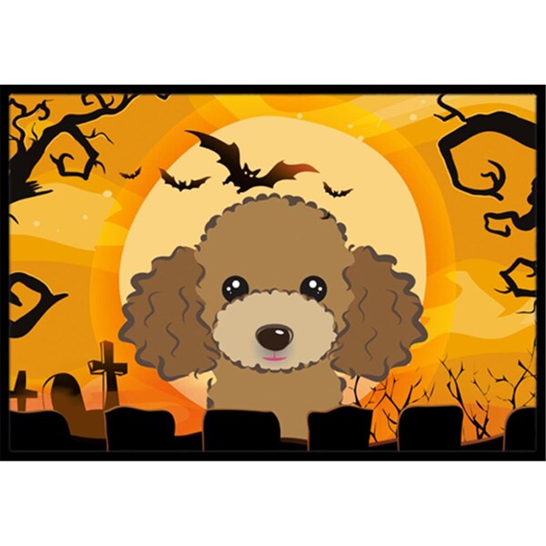 Carolines Treasures Halloween Chocolate Brown Poodle Indoor and Outdoor Mat- 24 x 36 in. BB1814JMAT - main